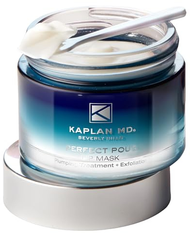 KAPLAN MD Perfect Pout Lip Mask - Collagen-Boosting Lip Treatment, 30 ml | Plumping, Exfoliating, Hyaluronic Acid, Fruit Enzymes, 22 Organic Extracts, Dry Lips