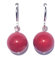 PENDIENTES DE COLORES DE PLATA (BOLA CORAL OSCURO SINTETICO)