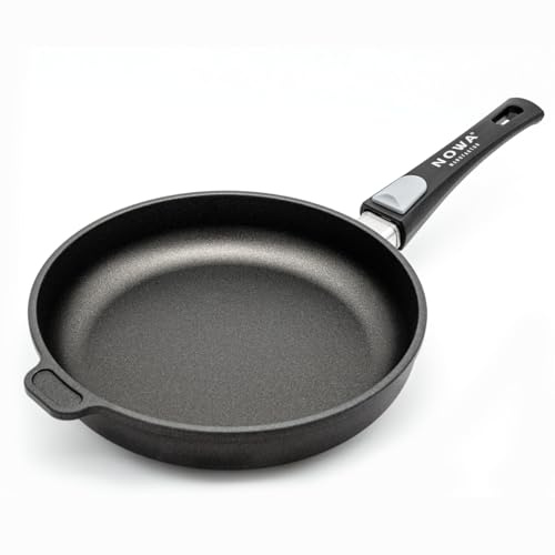 NOWA Aluguss Bratpfanne (20 cm Ø) - Antihaftbeschichtete Pfanne (4,5 cm Innenhöhe) mit abnehmbarem Griff für alle Herdarten – backofen- & induktionsgeeignet