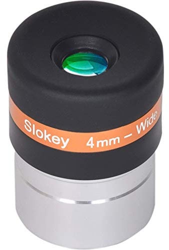 Ocular Telescopio 4mm Pro Slokey - Lente Asférica HD de 62º - Amplio Campo de Visión y Calidad Óptica Excepcional para una Imagen Nítida y Luminosa - Súper Ligero, Compacto y Resistente (1,25”)