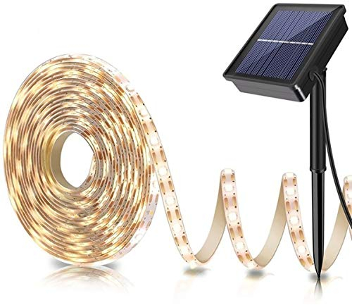 150Led Streifen Solarleuchten,KINGCOO Wasserdicht 5M Seilleuchten Lichtschläuche Solarbetriebene Flexible Band Lichterkettenleuchten 8 Modi für Außen Innen Garten Weihnachten Hochzeit Party (Warmweiß)