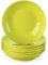 LOVECASA Serie Sweet Juego de 6 Platos Hondos Platos para Sopa/Ensalada, Vajilla de Porcelana. Se Puede Usar en Lavavajillas, Verde