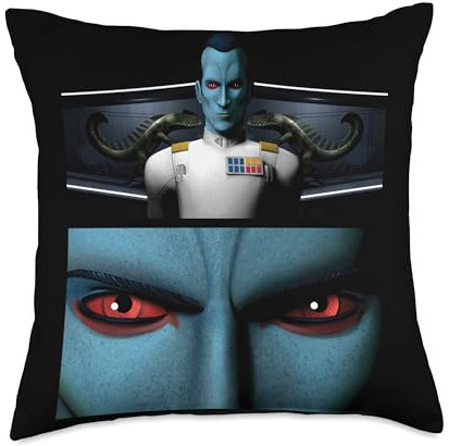 Star Wars Clone Wars Grand Admiral Thrawn Red Eyes Throw Pillow, 18x18, Multicolor