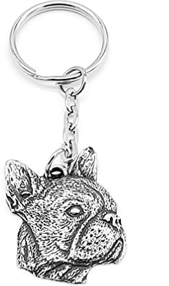 Pewter French Bulldog Dog Keyring