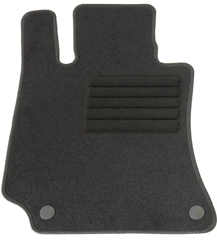AD Tuning Fußmatte für Mercedes E-Klasse W212 + S212 (03/2009-06/2015) | Fahrerfußmatte vorne links, Textil, 100 % passgenau, Schwarz, Randkettelung,