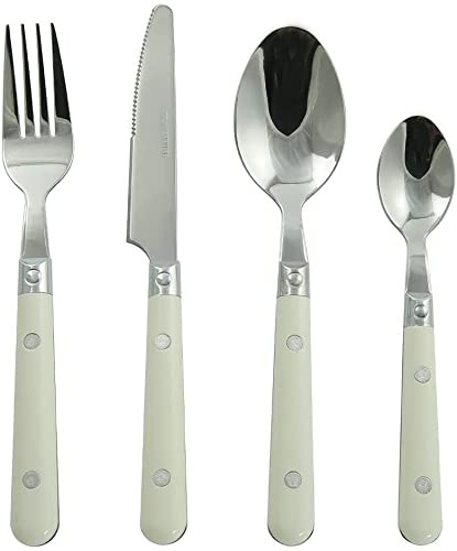 TRTO Stainless Steel Cutlery Set Cream 16pc Essentials Useful for Every Home