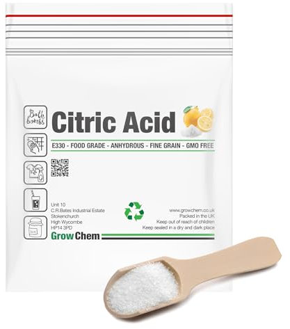 Grow Chem Citric Acid – Anhydrous Form, 1KG Bag for Cleaning, Descaling, Food Preservation