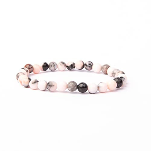 V Vascavi Armband Edelstein, Naturstein als Chakrastein, Heilstein, Ø 8 mm Perlen, MADE IN GERMANY Perlenarmband ca. 20 cm lang, elastisch, Pink Jaspis