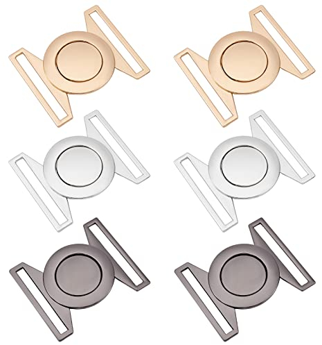 BENECREAT 6 Sets 3 Farben Gürtelschnallen Aus Legierung, 4.5x3.7cm Runde Metallhakenschnalle Befestigungsgürtel Zubehör für DIY Taillengürtel Handnähen Kleid (2 Sätze/Farbe)