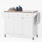 SoBuy Isla de Cocina sobre Ruedas Carro de Cocina con Encimera de Acero Inoxidable Mueble Auxiliar de Cocina con Cajones para Cocina, Comedor, Barra de Desayuno, Blanco 133 x 48.5 x 95 cm FKW33-W