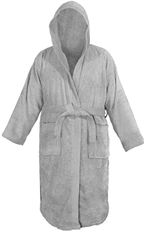 Sapphire Collection Men's and Ladies Unisex 100% Egyptian Cotton Terry Towelling Hooded Shawl Collar Bathrobe Spa Gym Bath Towel Robe Size Large/Extra Large