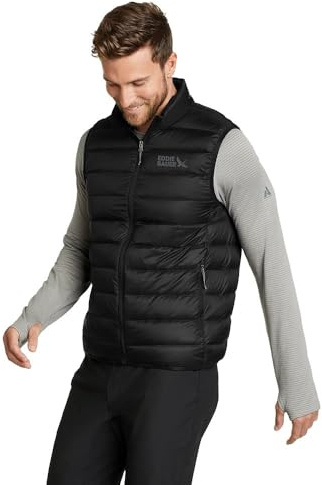 Eddie Bauer Men's Cirruslite Down Vest, Black Recycled, Large