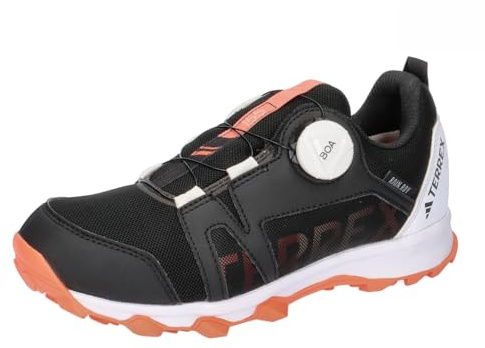 adidas Unisex Kinder Terrex Agravic BOA RAIN.RDY Trail Running Shoes, core black/crystal white/impact orange, 33 EU