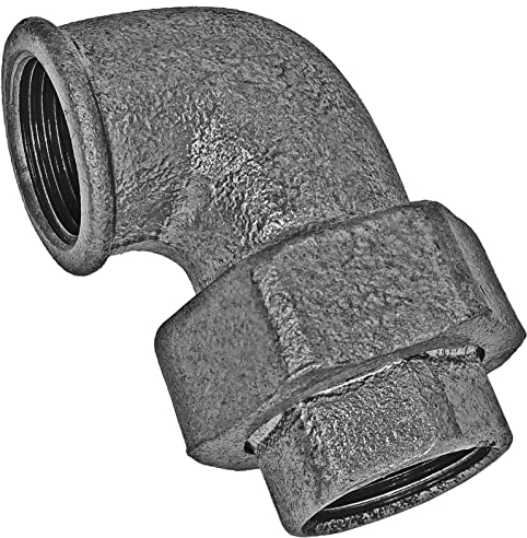 Gewinde Fitting Verschraubung aus Temperguss verzinkt - Winkelverschraubung 90° flach dichtend mit 3/4 Rohr Zoll Innengewinde IG Nr. 95