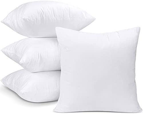 Utopia Bedding 4er Set Kissenfüllung 43 x 43 cm, Innenkissen Füllkissen Kopfkissen Sofakissen (Weiß)