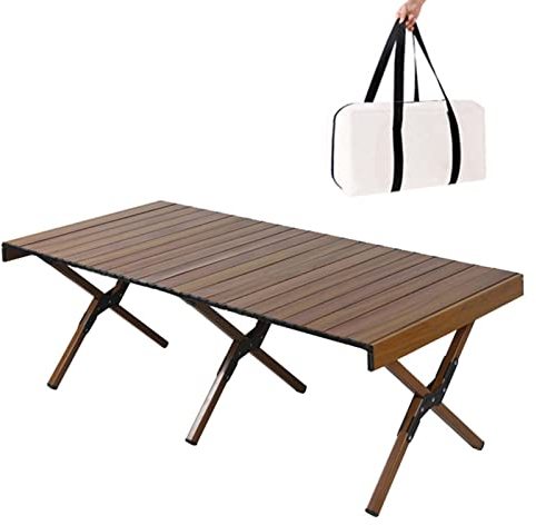 Campingtisch Klapptisch aus Alu, Campingtisch Faltbar Groß, Leicht Campingtische Tragbar Klappbar Aluminium Gartentisch mit Packtasche für Picknick Kochen Garten Wandern Reisen
