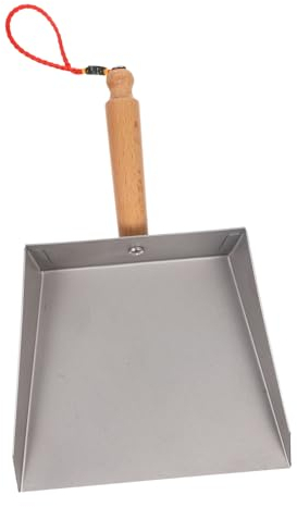 KOMBIUDA 1 recogedor de mesa de cocina, pala de cocina, recogedor pequeño, recogedor de aluminio, mango corto, mango de acero inoxidable, sartén para niños