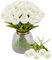 LUWENER 15Pcs Künstliche Tulpen Weiß,Latex Tulpen Blumen, Gefälschte Tulpen Blumen Weiß für Brautsträuße, Haus, Party, Büro, DIY Blumenarrangements