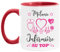 Lalasol Mug Infirmière Au Top Personnalisé – Tasse Infirmière Prénom Cadeau Pour Femme Collègue Départ Travail ou Ami Famille Anniversaire Noël (Rouge/Blanc)