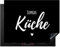 KitchenYeah© Herdabdeckplatte Personalisiert Einteilig Küche Abdeckplatte für Ceranfeld Abdeckung Induktionskochfeld Aufrollbare Matte Küche - Name - Herz - Schwarz/Weiß - 52L x 80B cm