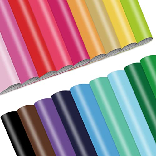 LUCKIGUCK Paquete de hojas de tinta de transferencia Infusible Color sólido 18 piezas Papel de sublimación teñido preimpreso 30,5 x 30,5 cm Plancha en camiseta y taza