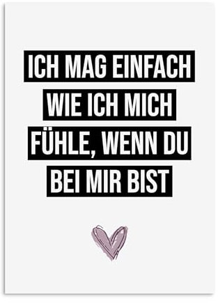 Nastami Valentinskarte Postkarte Valentinstag Karte Liebe Jahrestag Geschenk (Wenn du bei mir bist)