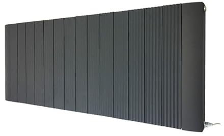 Cariad Anthracite Aluminium Electric Horizontal Radiator PRE FILLED Fixed Temperature PTC Rica Element 900w - 1500mm (w) x 500mm (h)
