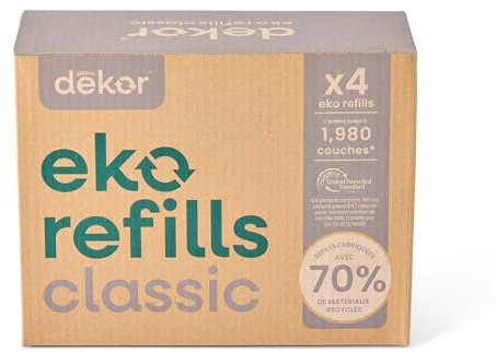 Diaper Dekor EKO Classic Windeleimer-Nachfüllpackungen, 4 Stück