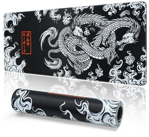 EFISH Gaming Mouse Mat Large Mouse Pad (31.5 x 11.8) Washable Laptop Desk Pad, Japanese Keyboard Pad, Non-Slip Rubber Base Desk Mat for MacBook, PC, Laptop, Office