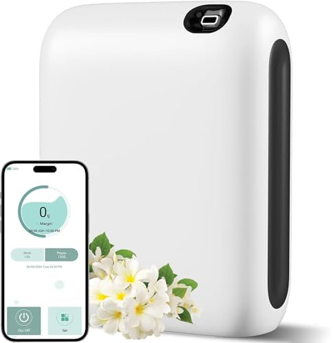 MQLMF Hotel Collection Diffuser,Wireless Battery Powered,Bluetooth App,Waterless Essential Oil Diffuser,Scent Air Machine for Home,Cold Air Diffusers for Home,Nebulizing Diffuser - Cloud White