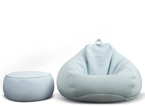 LYXXJRYBHD Sofa Pequeño para Habitacion, Sofa Gaming, Sofá Perezoso, Tela de Seda Helada, Universal para Todas Las Estaciones, para Adultos y Niños con Relleno(Blue,31.4in/80cm)