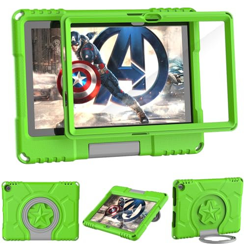 Kids Case for 10.1inch Tablet,Not Fits Samsung iPad 10.1 inch Tablets(Only 2023/2021 released 13/11th Gen Models), Mansiruyi Lightweight EVA Case with Screen Protector Handle Stand for 10Tablet -Green