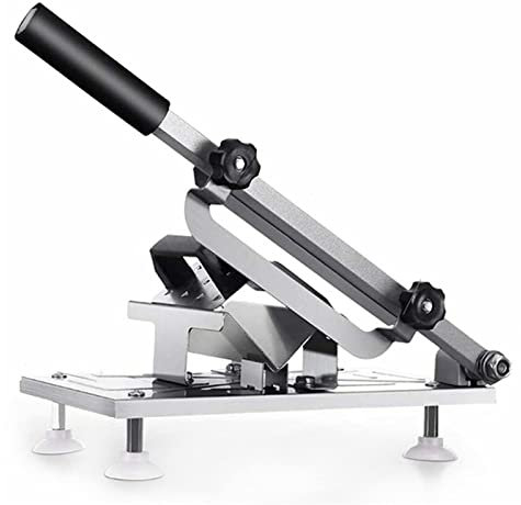 HSSMEUR Manual Meat Slicer,Stainless Steel Frozens Meats Slicer,Mutton Ham Machine Kitchen Supplies (Silver 17X33X43.5Cm)