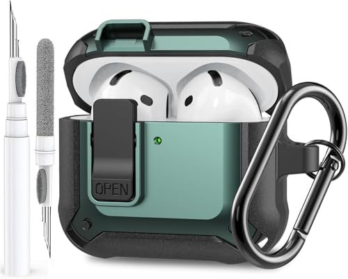OTOPO für Airpods 4 Hülle Case Verschlussdeckel mit Reinigungsset, Schutzhülle mit Reinigungsstift kompatibel mit Airpod 4th Generation hülle, Stoßfeste robuste Case für Air Pod 4 Ladekoffer
