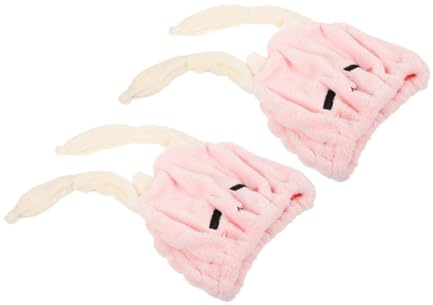 2 Stück-pack Kinder Haartrockentücher aus Mikrofaser in Rosa | Saugfähig, Schnelltrocknend, Sorgfältige Verarbeitung, Stabile Ausführung