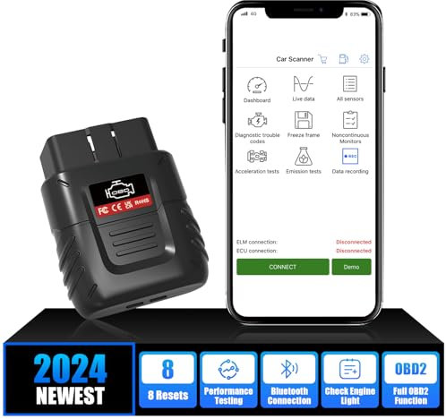 Bwaliffury OBD2 Auto Valise Diagnostic,Scanner OBD2 Bluetooth,OBDII Diagnostic français,Lecteur de Code OBD2 Lire et Effacer Le Code d'erreur, Diagnostic Voiture Multimarque, pour iPhone & Android