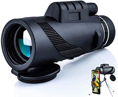 Télescope monoculaire, télescope monoculaire pour Smartphone, monoculaire Haute Puissance 40x60 pour l'observation des Oiseaux, monoculaires HD avec Support pour Smartphone trépied, Lunette monoculai