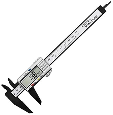 Digital Micrometer Vernier Caliper 150mm 6 Inch Electronic Digital Micrometer Carbon Fiber Non-precision Measuring Instruments Caliper for DIY/Household(Silver)