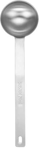 sourcing map Single Measuring Spoon 4tsp (1-1/3tbsp, 20ml) Teaspoon/Tablespoon 304 Stainless Steel Single Tiny Square Bowl Measuring Spoon Long Handle Measure Scoop