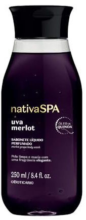 O Boticário Nativa Spa Traube Merlot Dusch- und Badgel, Flüssigseife, weiche Haut, reinigt und parfümiert, 280 ml