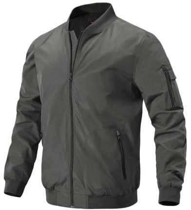 donhobo Herren Bomberjacke Leichte Windbreaker Übergangsjacke Blouson Jacke | Frühling Herbst Fliegerjacke Atmungsaktive Outdoorjacke Wasserabweisende Pilotenjacke Dünne Windjacke Freizeitjacke