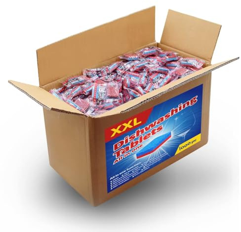 Emmtore 12-in-1 Spülmaschinentabs dishwasher tabs strong cleaning power,against dirt and grease inside the dishwasher,machine care tabs 1000 Stk. 18 kg