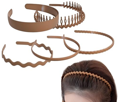 Yaztauho Haarbänder Mit Kammzähnen - Kopfband Zur Kontrolle Von Lockeren Haar,5 Stück Rutschfeste Und Flexible Make-up Haarbänder | Geeignet Für Teenager Mädchen Zum
