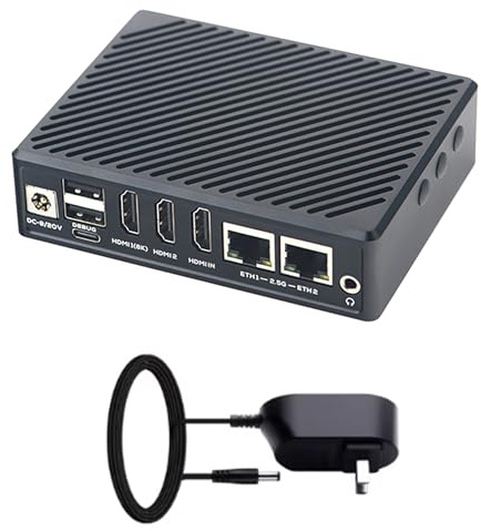 FriendlyElec NanoPC-T6 Plus - Ordenador monoplaco, procesador RK3588, 16 GB de memoria RAM LPDDR5, 64 GB de ROM, Dual 2.5G Ethernet, HDMI In/Out, M.2 PCIe 3.0 x4 (NanoPC-T6 Plus Set + Power)