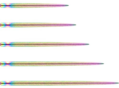 ONE80 Dart Steel Tip Wechselspitzen | Long Taper | sandbeschichtet | Verschiedene Längen & Farben | präziser Grip | langlebige Stahlspitzen | Dart Zubehör für Steeldarts (Rainbow, 42 mm)
