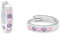 Amor Creolen 925 Sterling Silber Mädchen Kinder Ohrschmuck, mit Zirkonia synth., 1,2 cm, Lila, Kommt in Schmuck Geschenk Box, 2021277