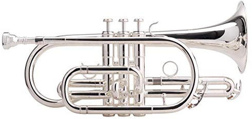 Classic Cantabile CR-400S Bb-Kornett (versilbert, Ventile Edelstahl, Stimmzug Neusilber, im Koffer, Mundstück) silber