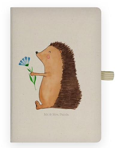 Mr. & Mrs. Panda Kladde Igel Blumen - Geschenk, Genesungswünsche, Lustige Sprüche, Journal, notizbuch, Gute Besserung, Krankheit, krank, Tagebuch, Krankenhaus, Adressbuch, Skizzenbuch