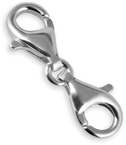My-Bead Kettenverschluss Sterling Silber 925 Solider Doppel Karabiner Armbänder Halsketten 19mm basteln Schmuckherstellung DIY