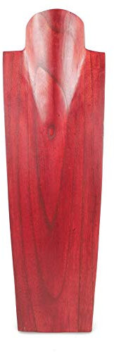 Coco Papaya Schmuckständer für lange Halsketten, 50 cm, Büste aus Massivholz, Rot